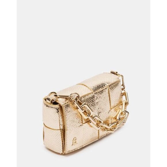 Steve Madden Woven Metallic Snake Clutch Bag NWOT